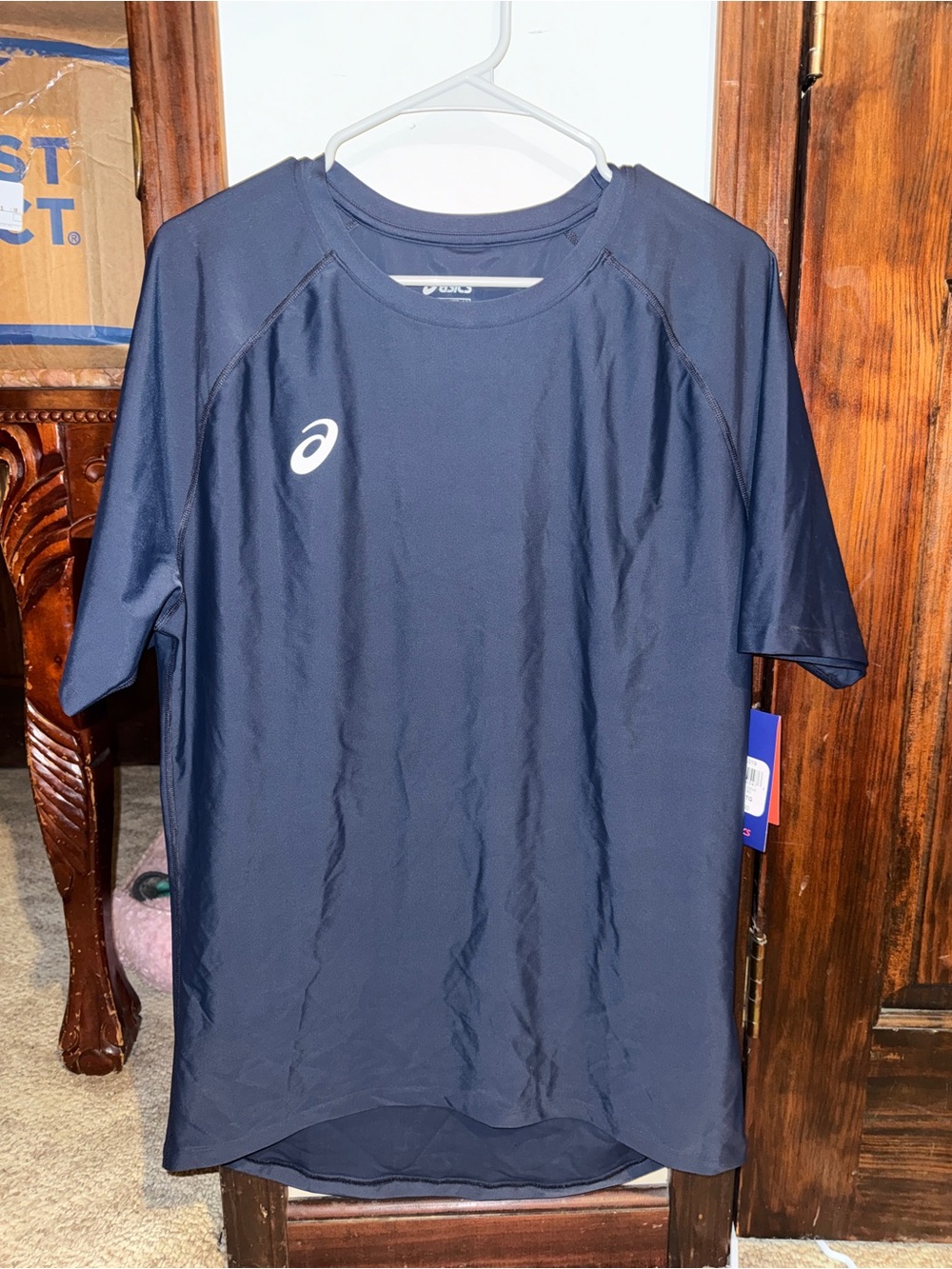 Asics Navy Short Sleeve Athletic Tee